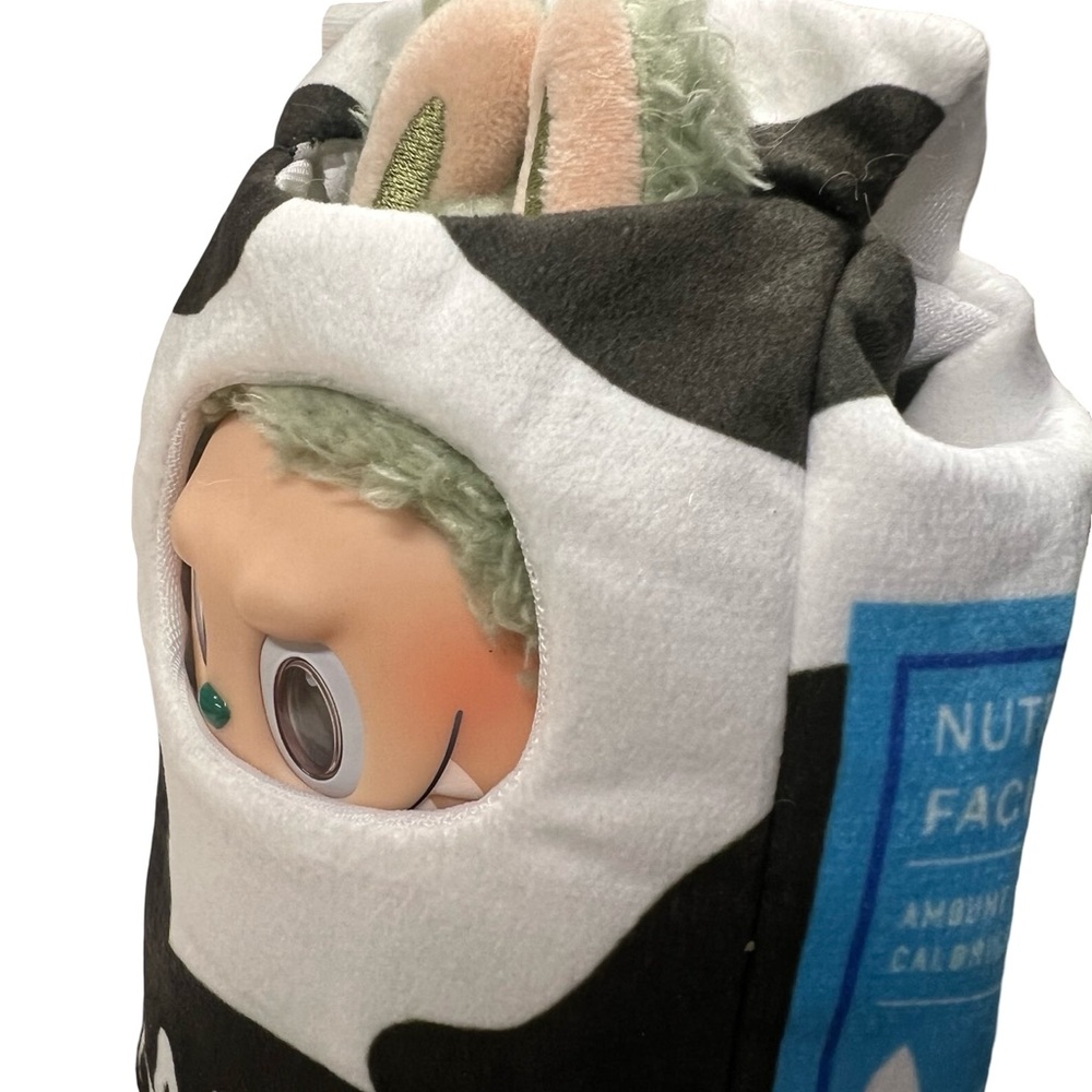 Labubu Milk Carton Halloween Costume outfit NEW with bonus stickers - Picture 2 of 6